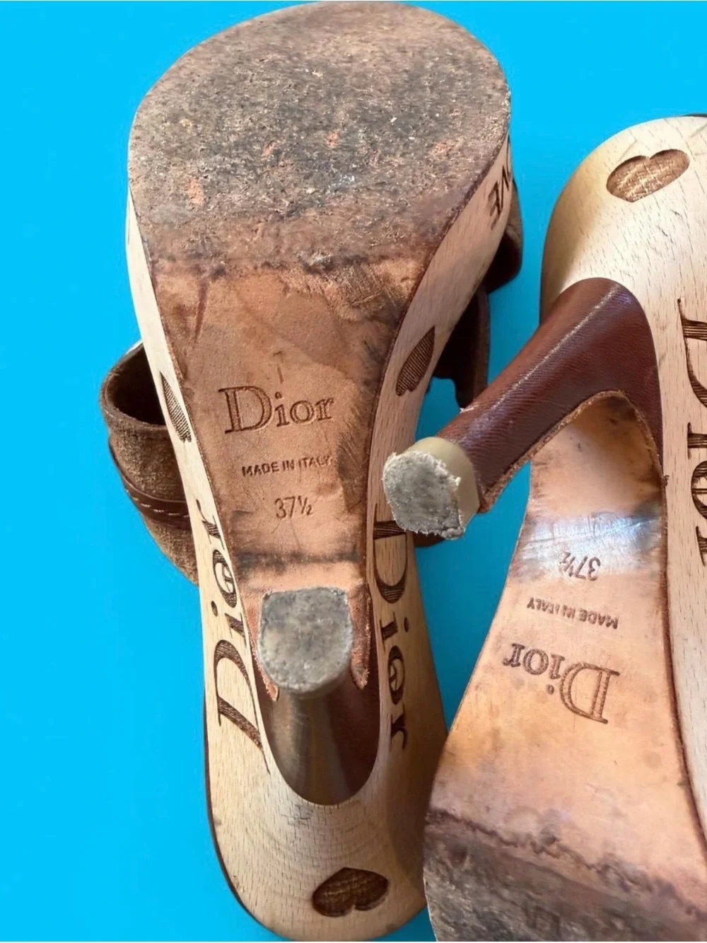 Christian Dior Brown Vintage Collector Suede Platform Heels
